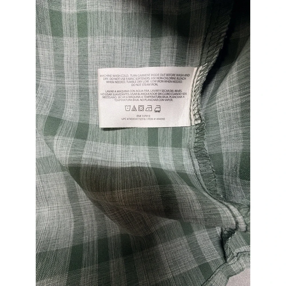 Orvis Shirt Mens XXL Green Plaid Button Up Short Sleeve Casual Outdoor‎